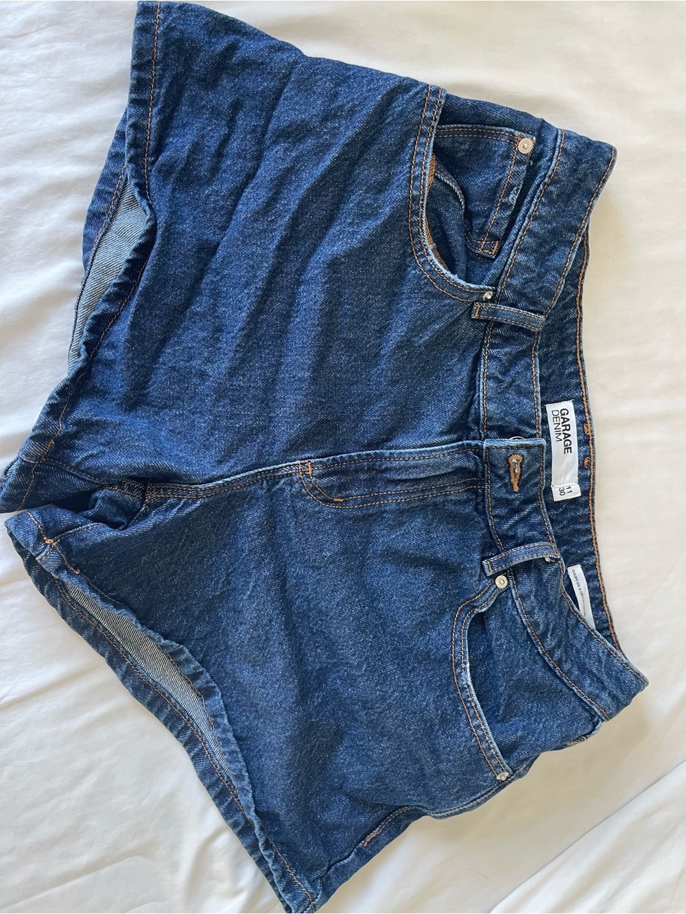 Garage Blue Denim High-Rise Jean Shorts